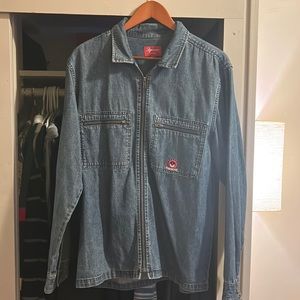 Supreme vampire denim zip up shirt lightly worn fits oversized